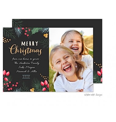 Christmas Digital Photo Cards, Lovely Christmas Greens, Take Note Designs